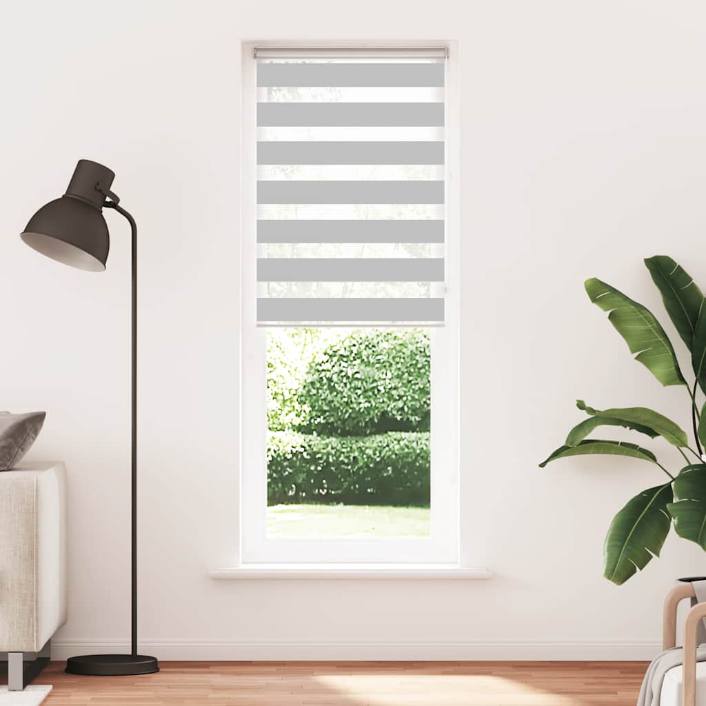 Zebra rolgordijn 75x230 cm stofbreedte 70,9 cm lichtgrijs