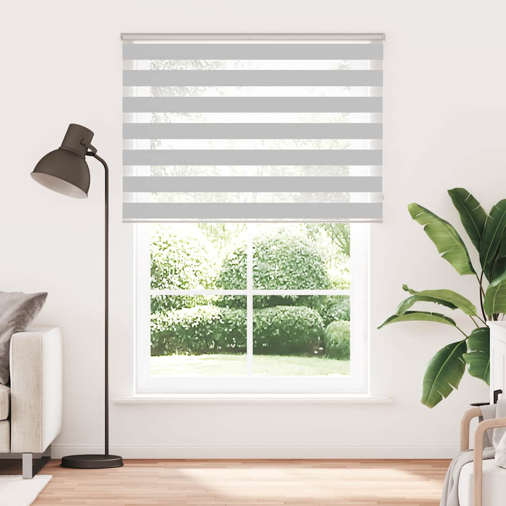 Zebra rolgordijn 165x230 cm stofbreedte 160,9 cm lichtgrijs