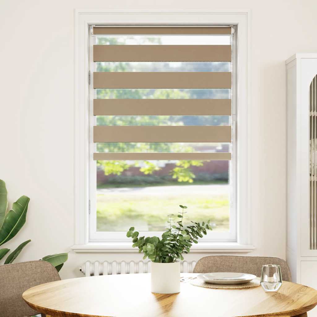 Zebra Blind 80x100 cm stofbreedte 75,9 cm polyester zandbruin