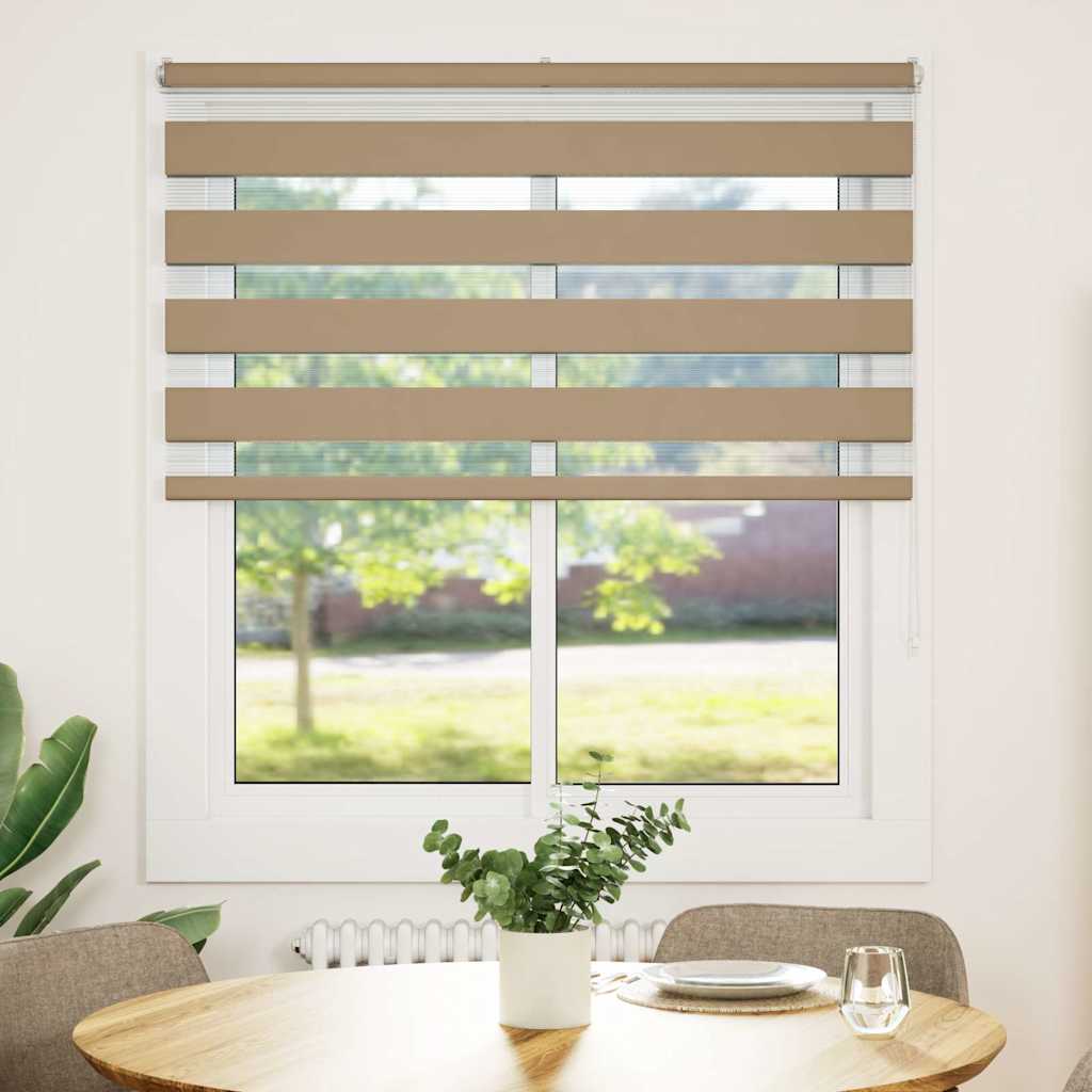 Zebra Blind 130x150 cm stofbreedte 125,9 cm polyester zandbruin