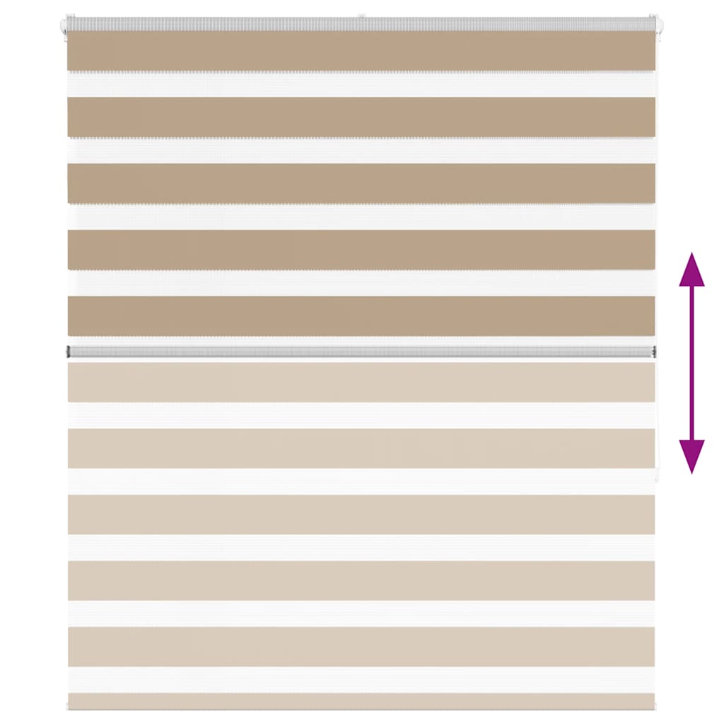 Zebra Blind 130x150 cm stofbreedte 125,9 cm polyester zandbruin