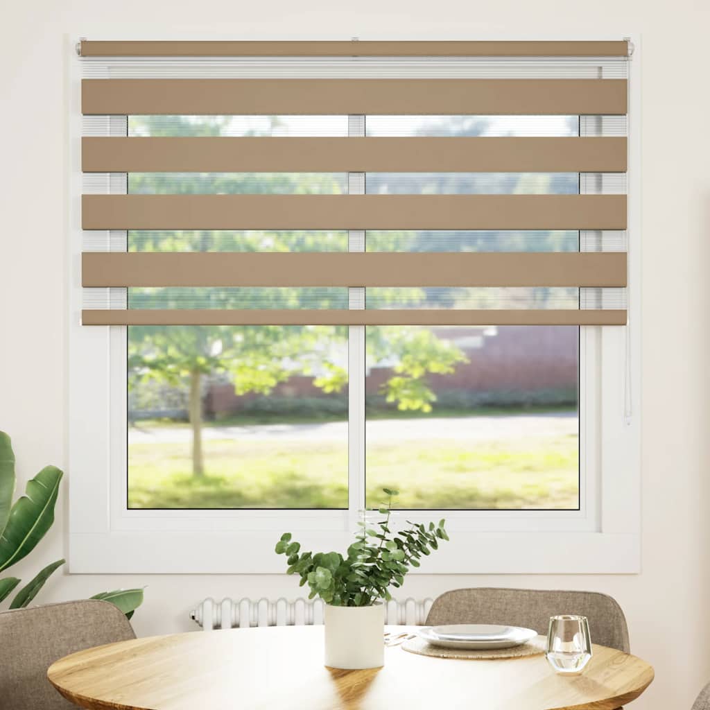 Zebra Blind 150x150 cm stofbreedte 145,9 cm polyester zandbruin