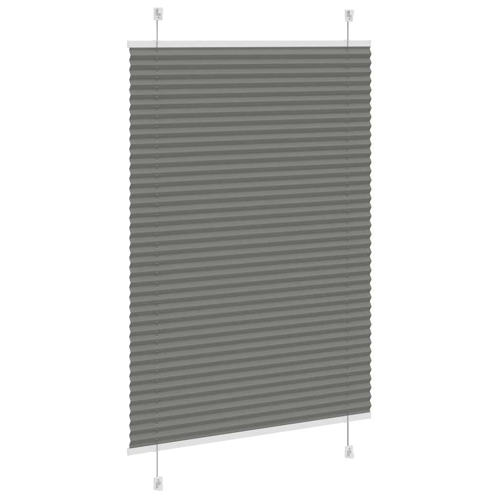 Plissé rolgordijn 100x100 cm stofbreedte 99,4 cm antraciet
