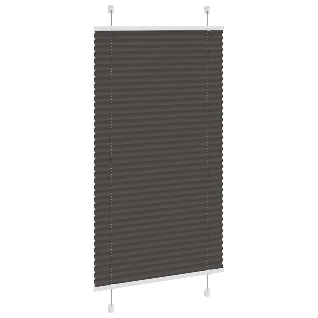 Plissé rolgordijn 75x100 cm stofbreedte 74,4 cm polyester zwart