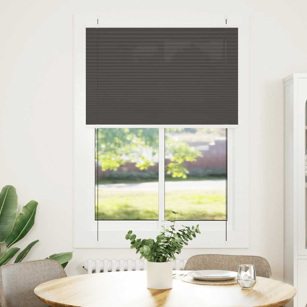 Plissé rolgordijn 100x100 cm stofbreedte 99,4cm polyester zwart