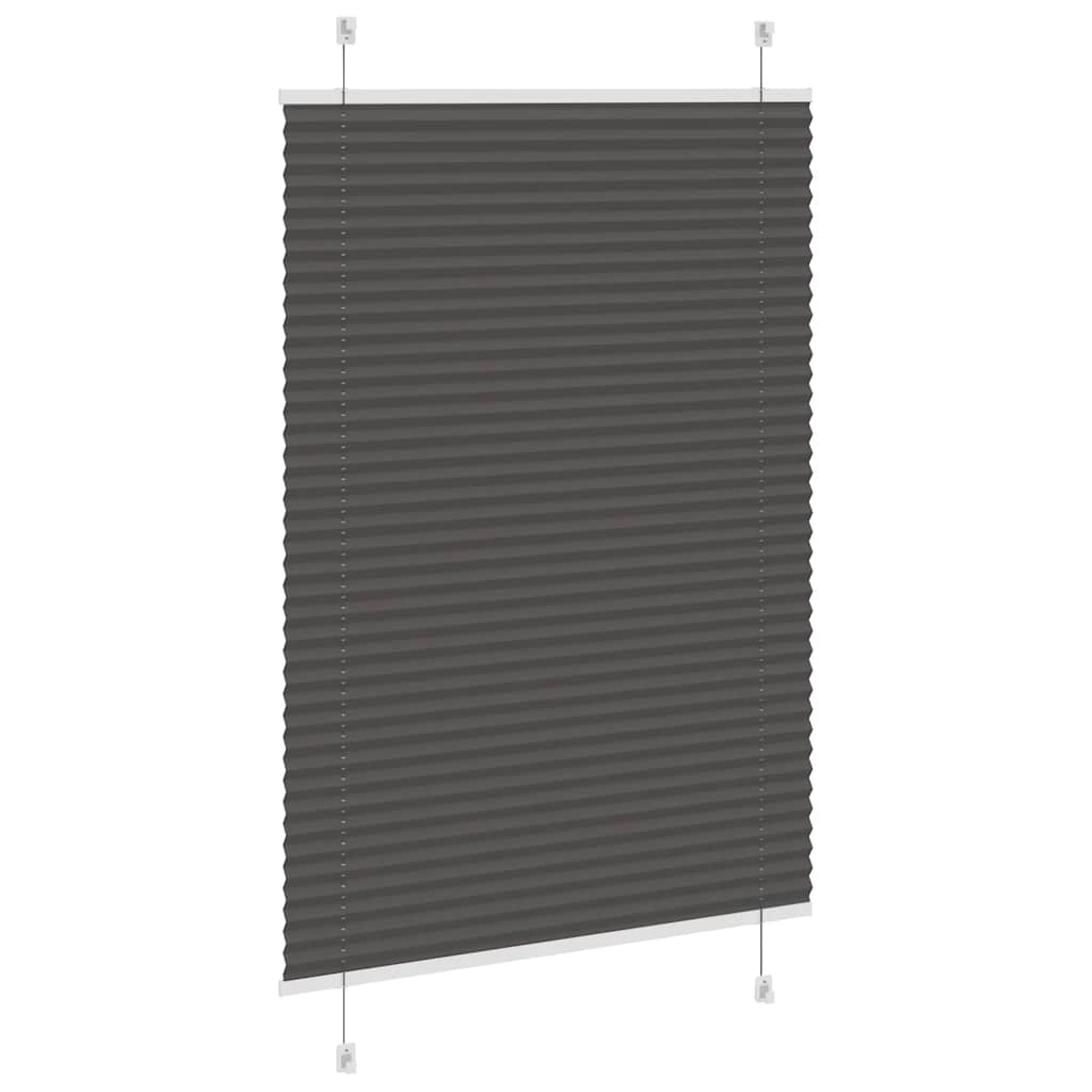 Plissé rolgordijn 100x100 cm stofbreedte 99,4cm polyester zwart