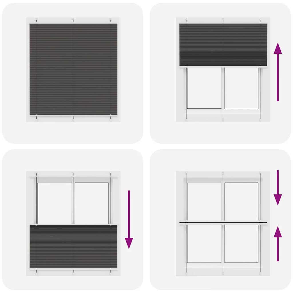 Plissé rolgordijn 120x100cm stofbreedte 119,4cm polyester zwart
