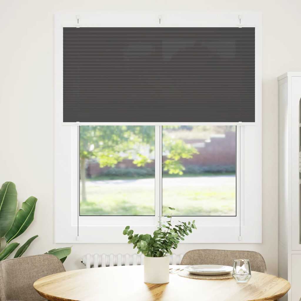 Plissé rolgordijn 120x150cm stofbreedte 119,4cm polyester zwart