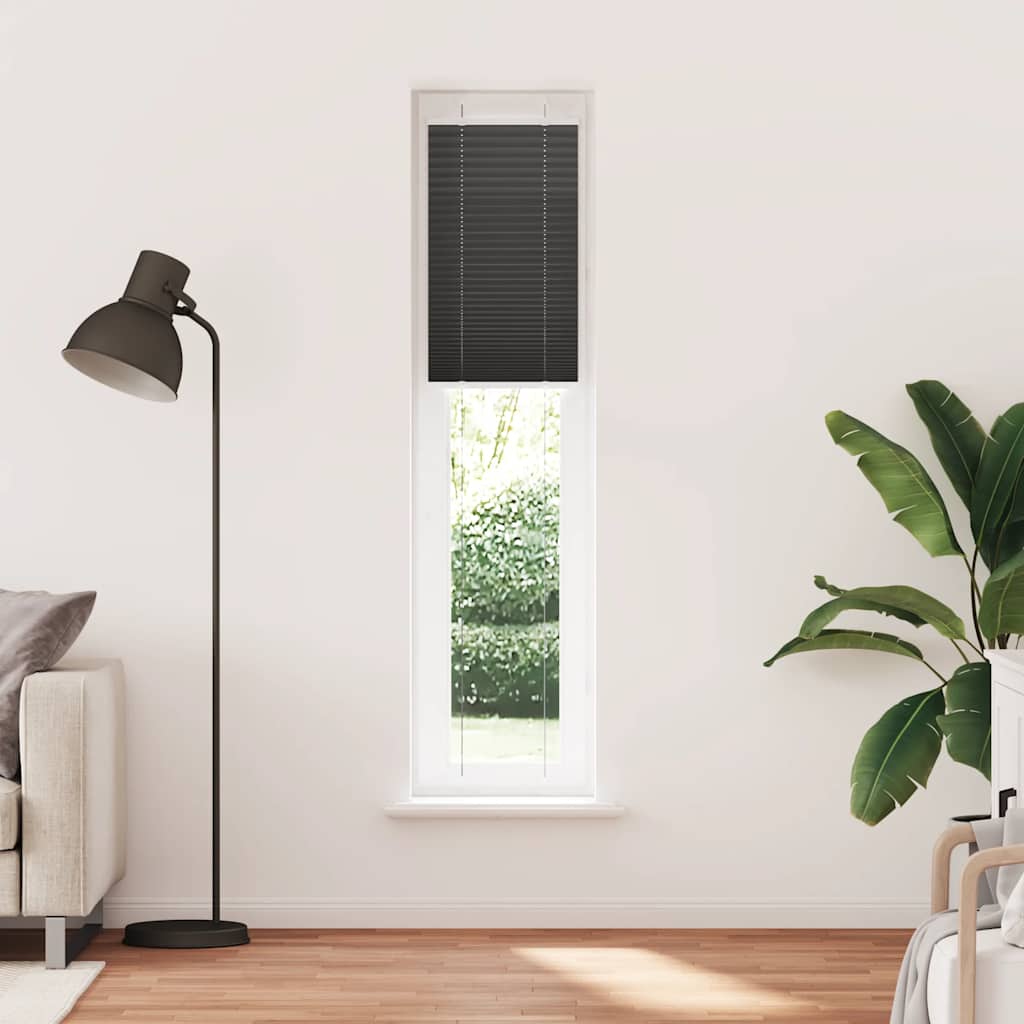Plissé rolgordijn 40x200 cm stofbreedte 39,4 cm polyester zwart