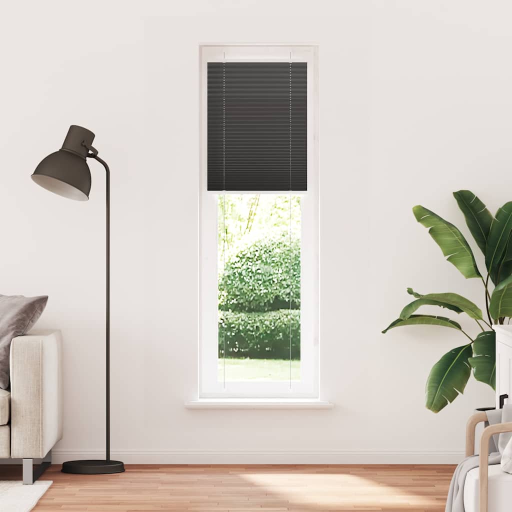 Plissé rolgordijn 55x200 cm stofbreedte 54,4 cm polyester zwart