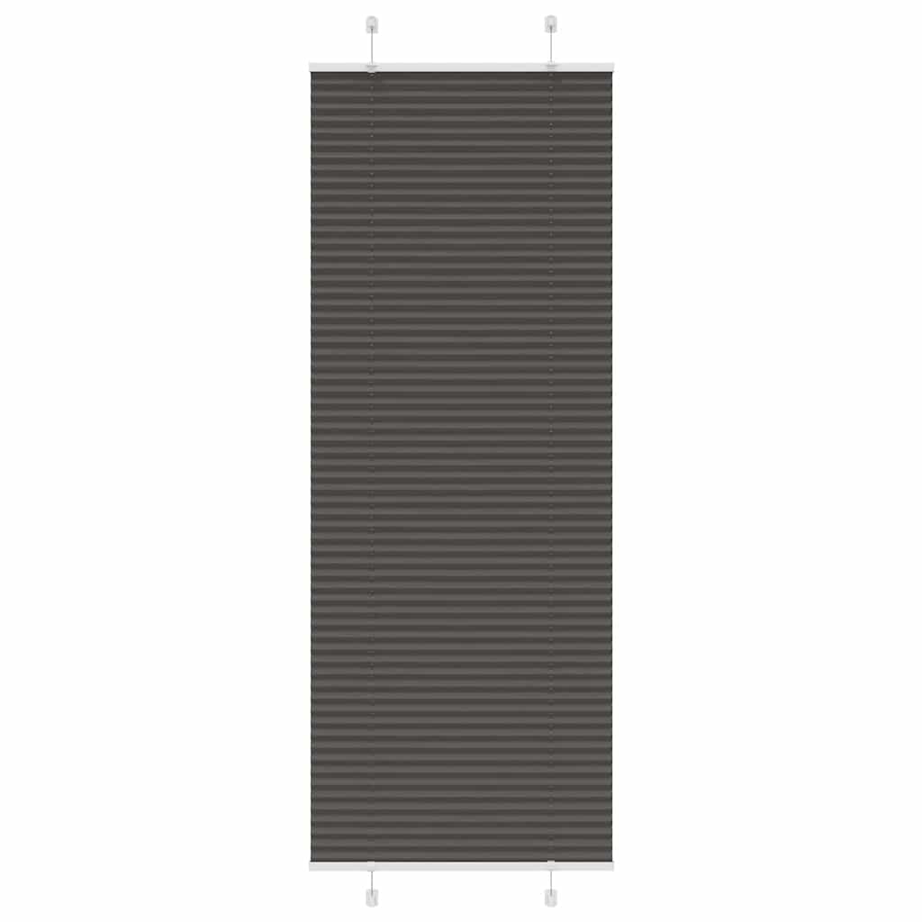 Plissé rolgordijn 75x200 cm stofbreedte 74,4 cm polyester zwart