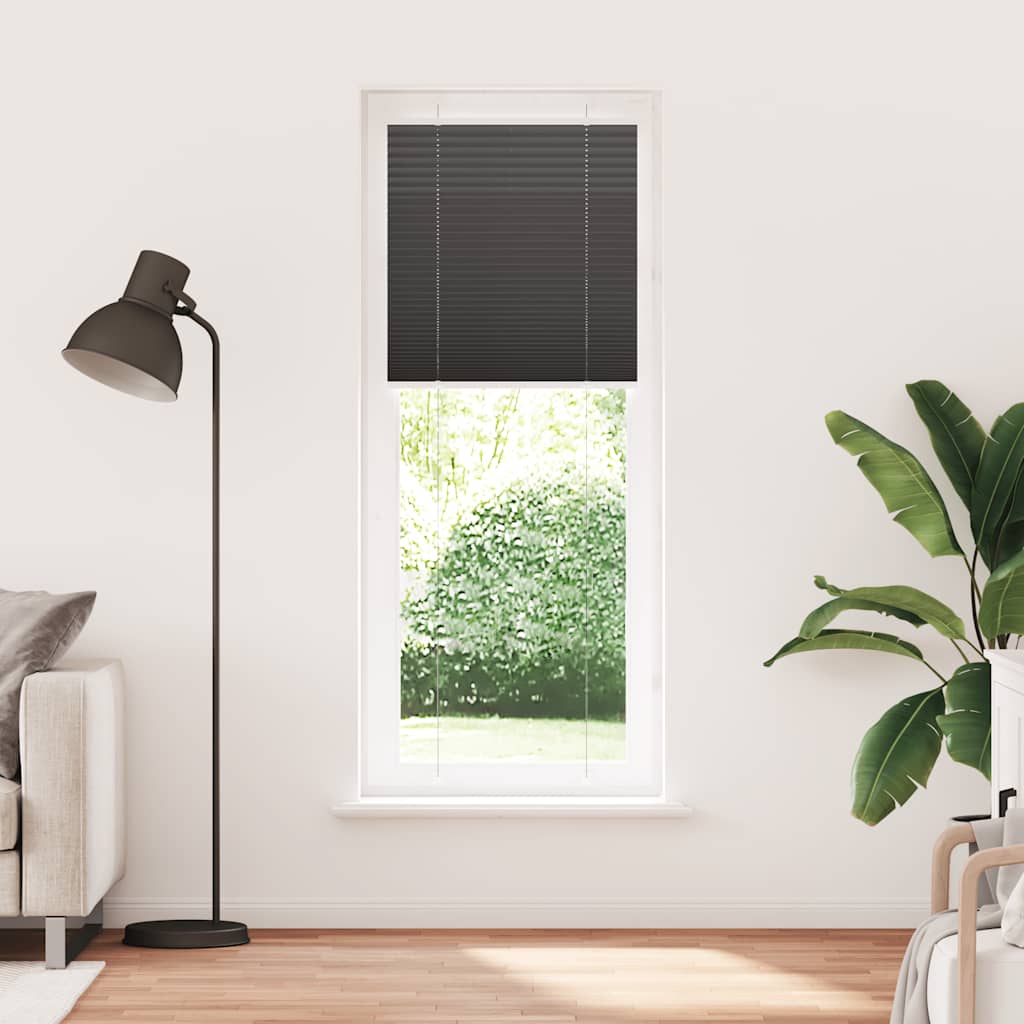 Plissé rolgordijn 80x200 cm stofbreedte 79,4 cm polyester zwart