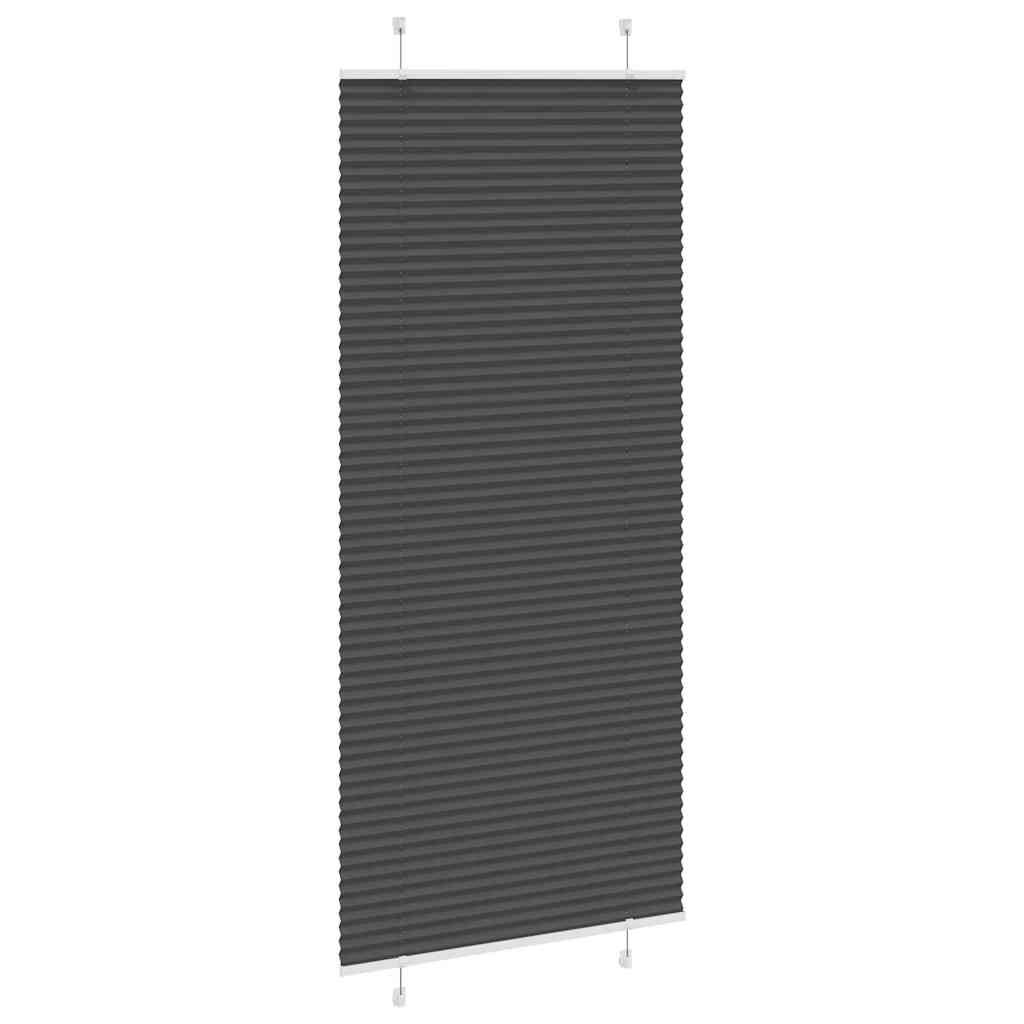 Plissé rolgordijn 95x200 cm stofbreedte 94,4 cm polyester zwart