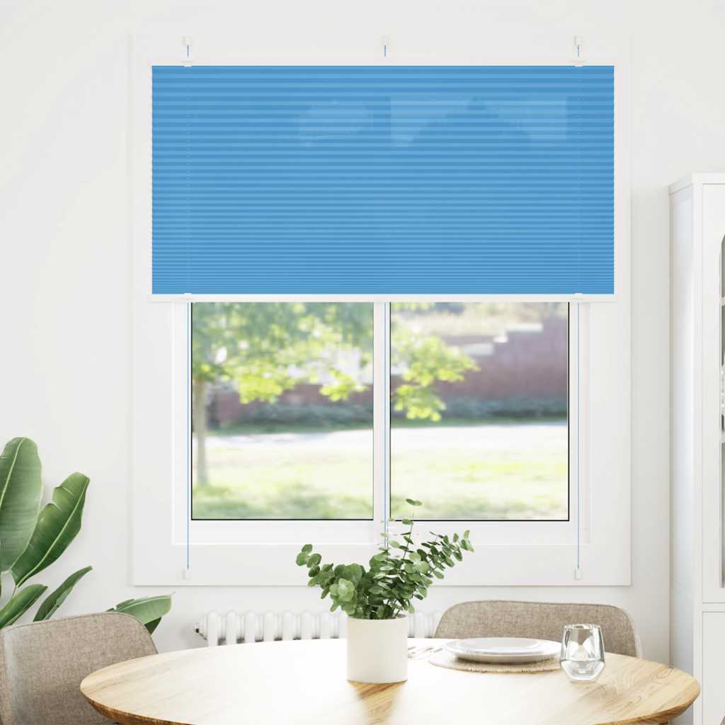 Plissé rolgordijn 120x100cm stofbreedte 119,4cm polyester blauw