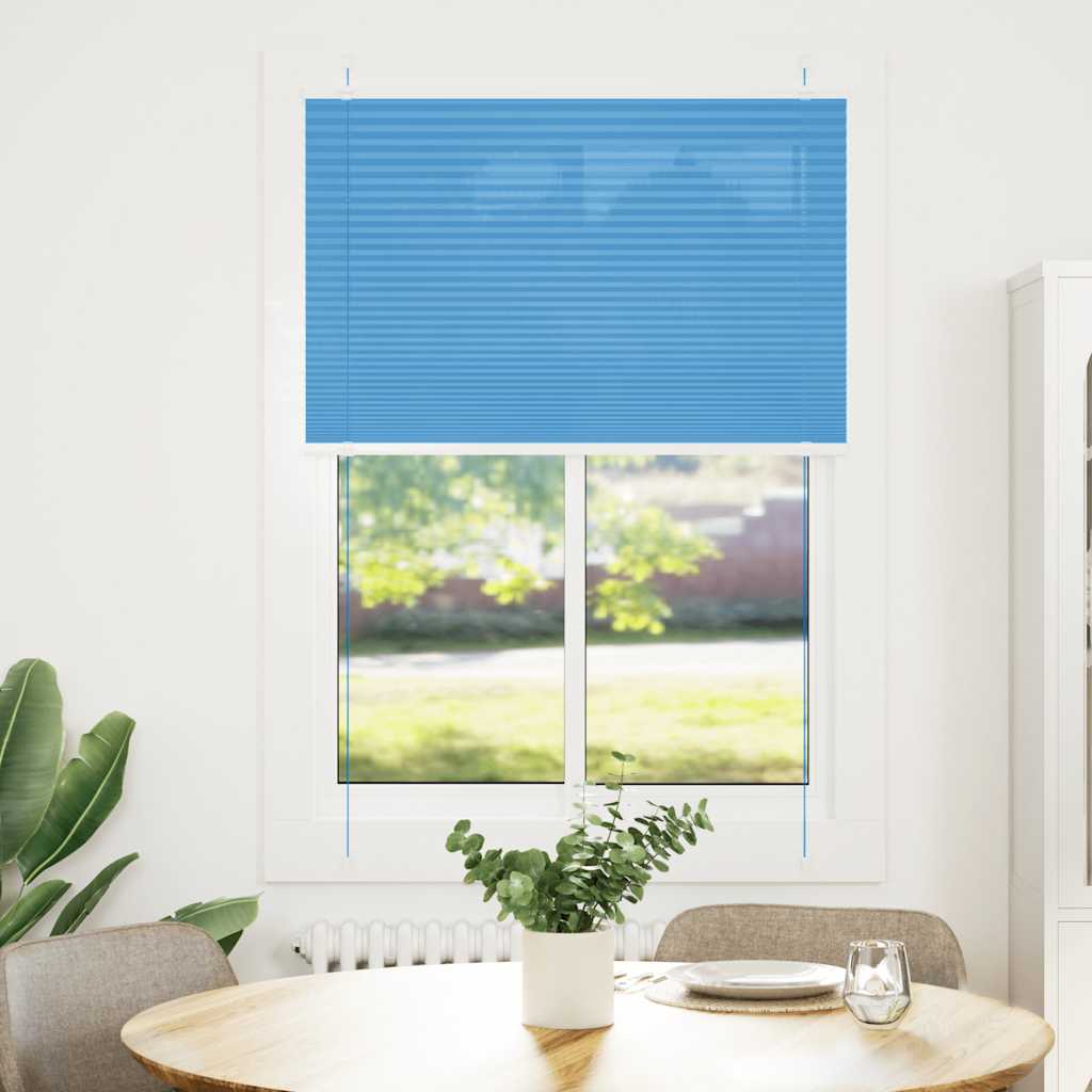 Plissé rolgordijn 90x150 cm stofbreedte 89,4 cm polyester blauw