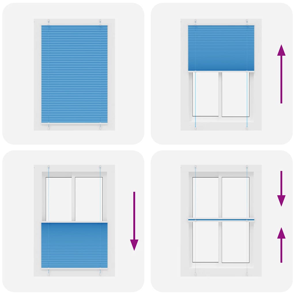 Plissé rolgordijn 90x150 cm stofbreedte 89,4 cm polyester blauw