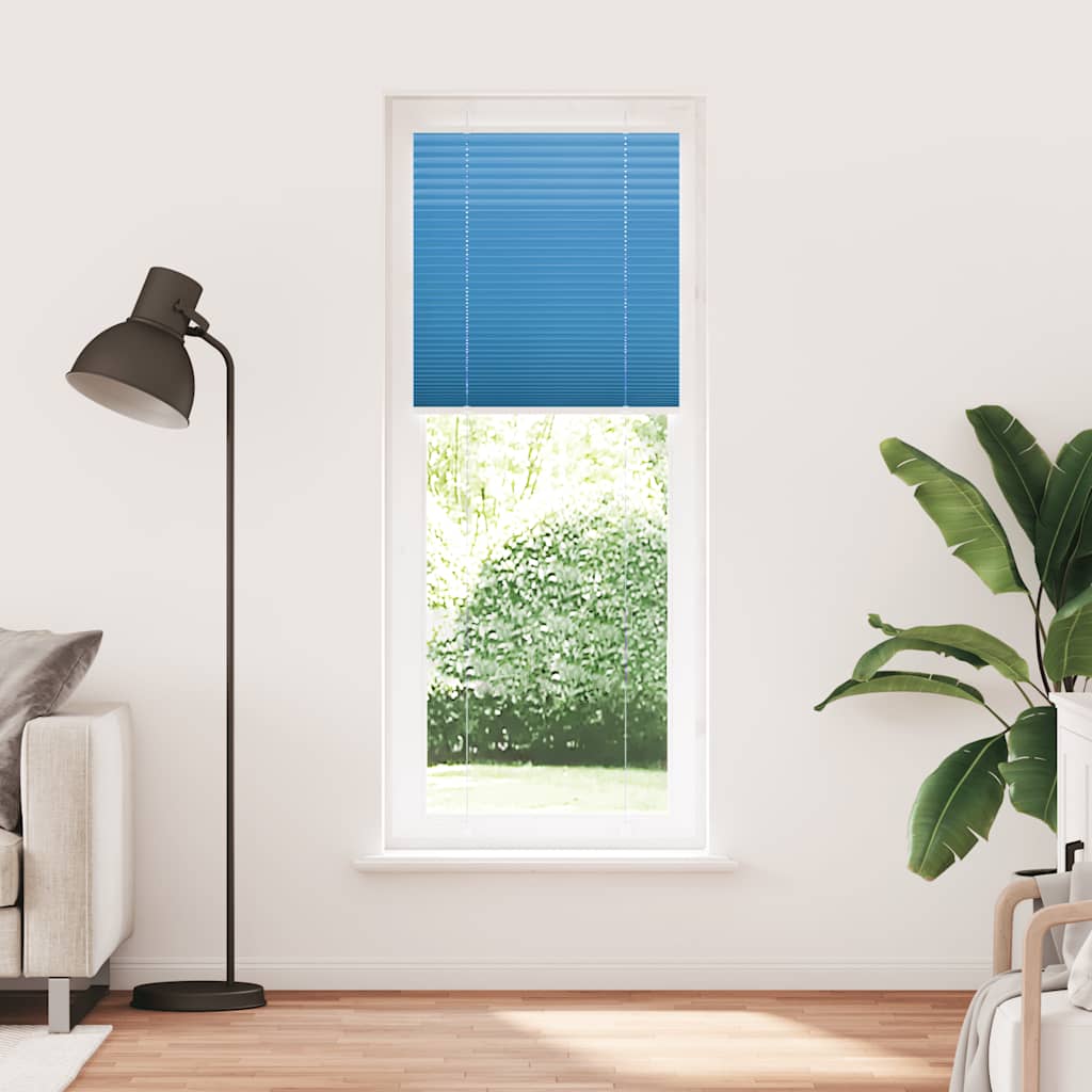 Plissé rolgordijn 75x200 cm stofbreedte 74,4 cm polyester blauw