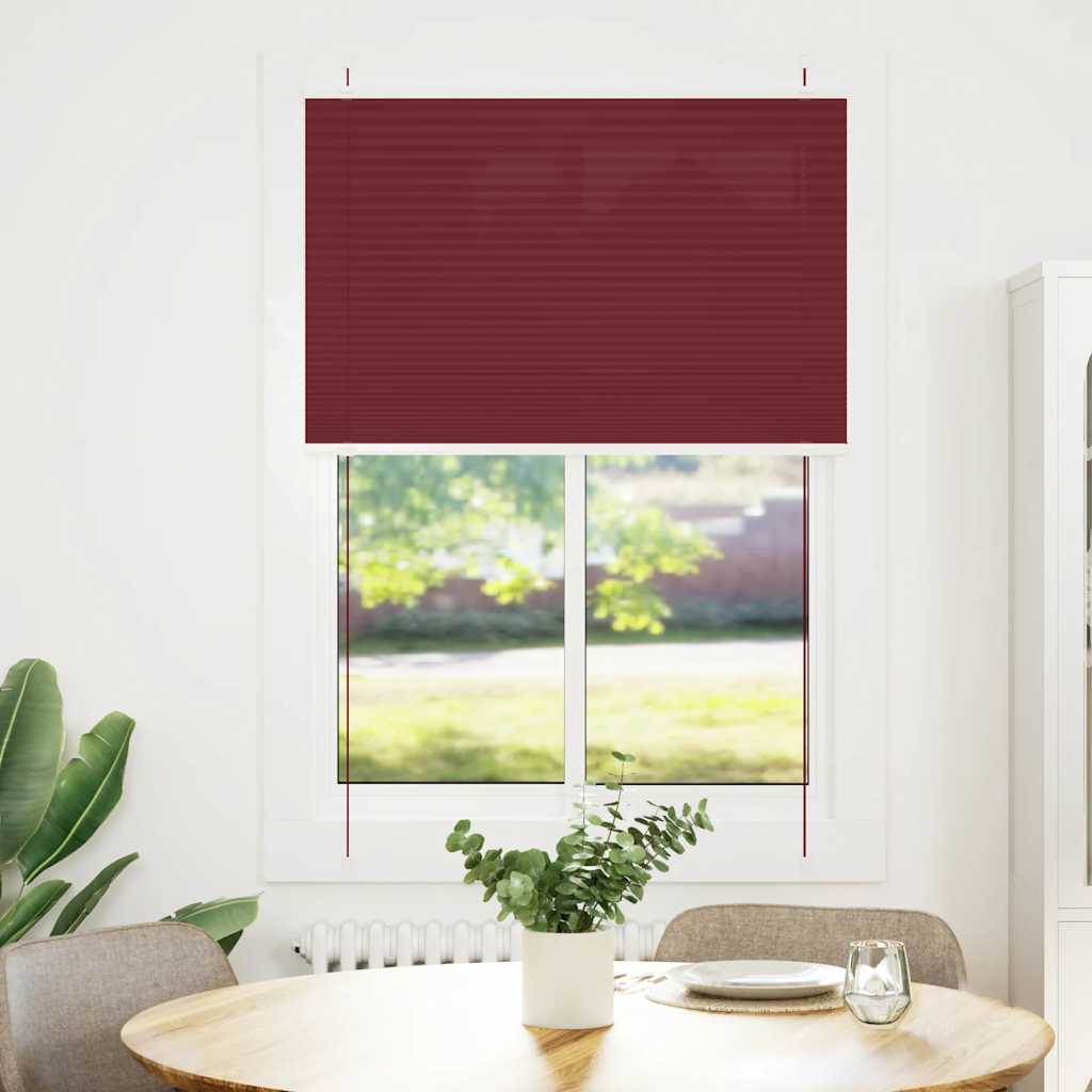 Plissé rolgordijn 90x100 cm stofbreedte 89,4 cm bordeauxrood