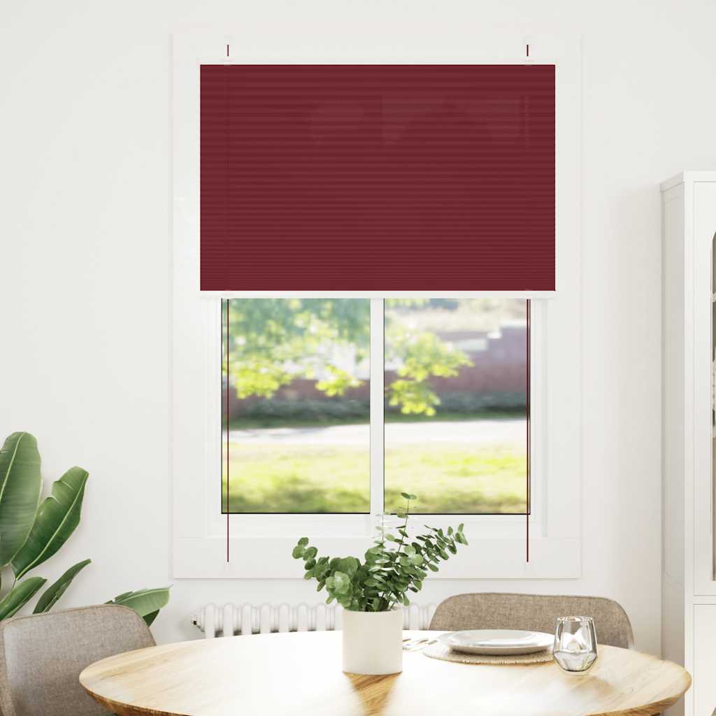 Plissé rolgordijn 95x100 cm stofbreedte 94,4 cm bordeauxrood