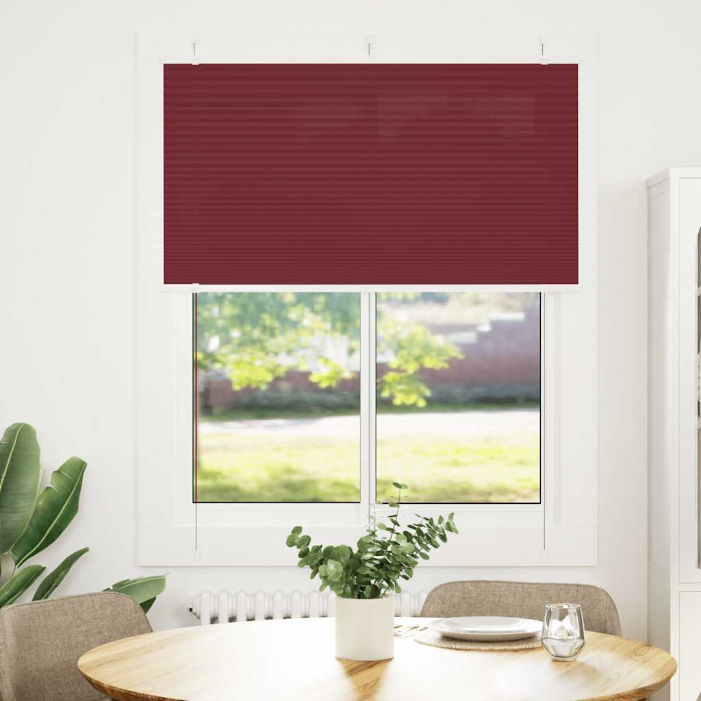 Plissé rolgordijn 105x100cm stofbreedte 104,4cm bordeauxrood