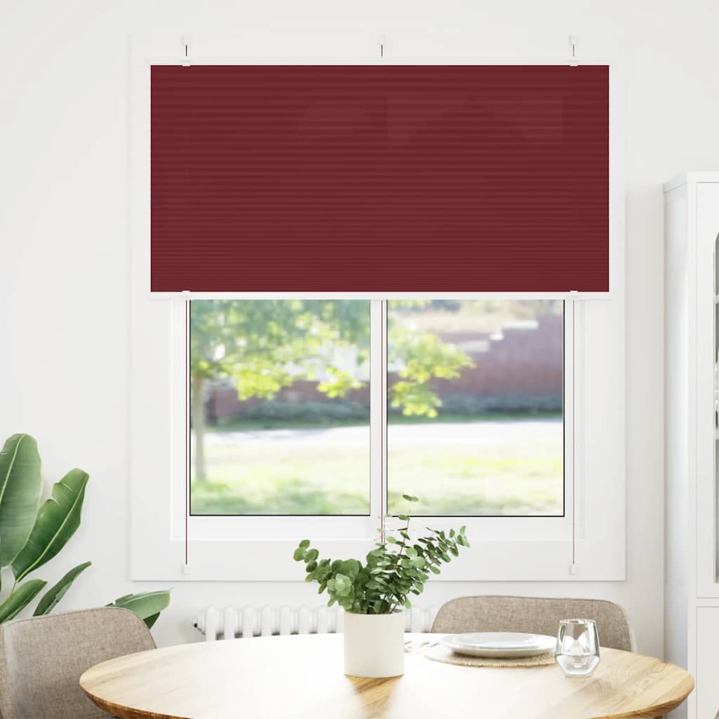 Plissé rolgordijn 115x100cm stofbreedte 114,4cm bordeauxrood