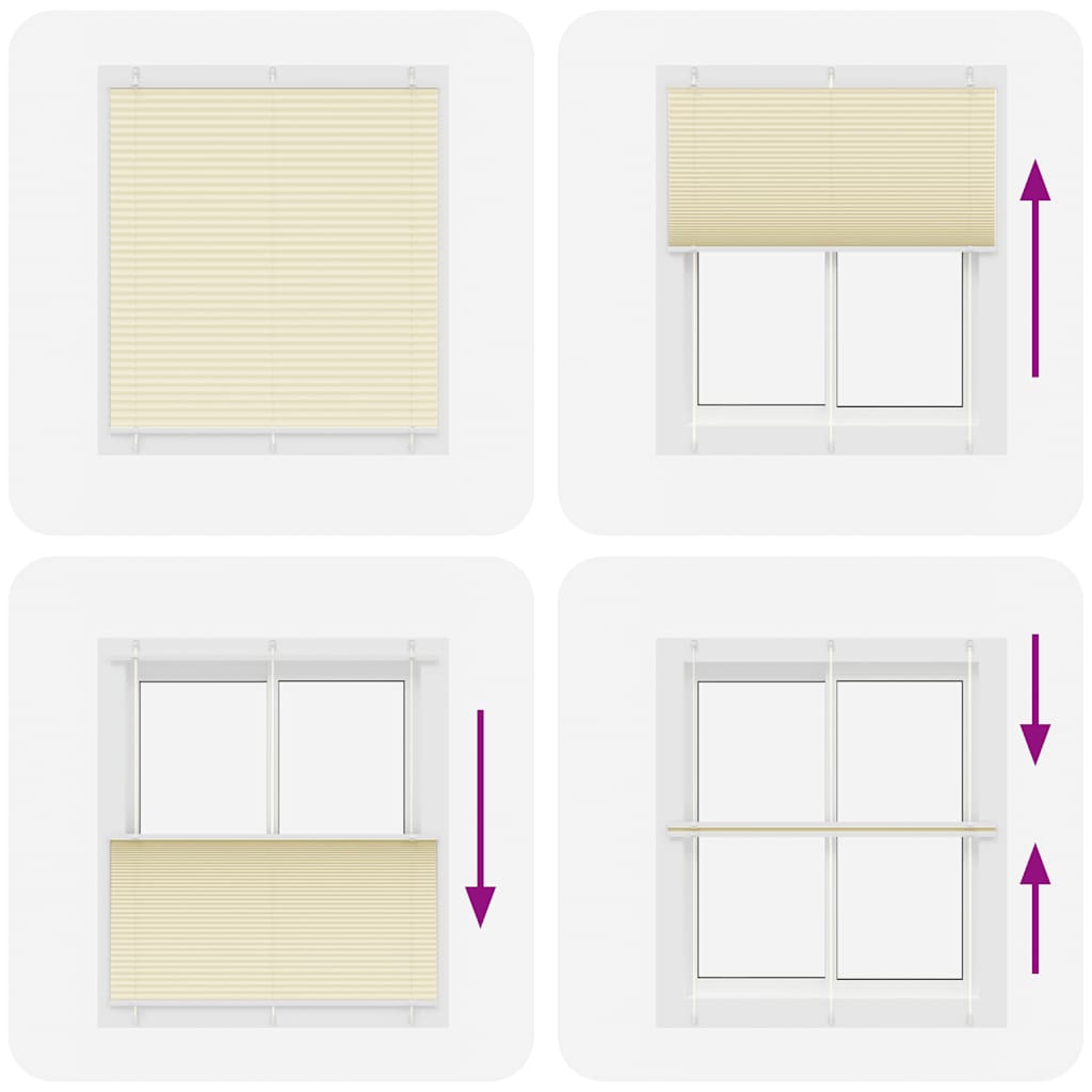 Plissé rolgordijn 120x150cm stofbreedte 119,4cm polyester crème