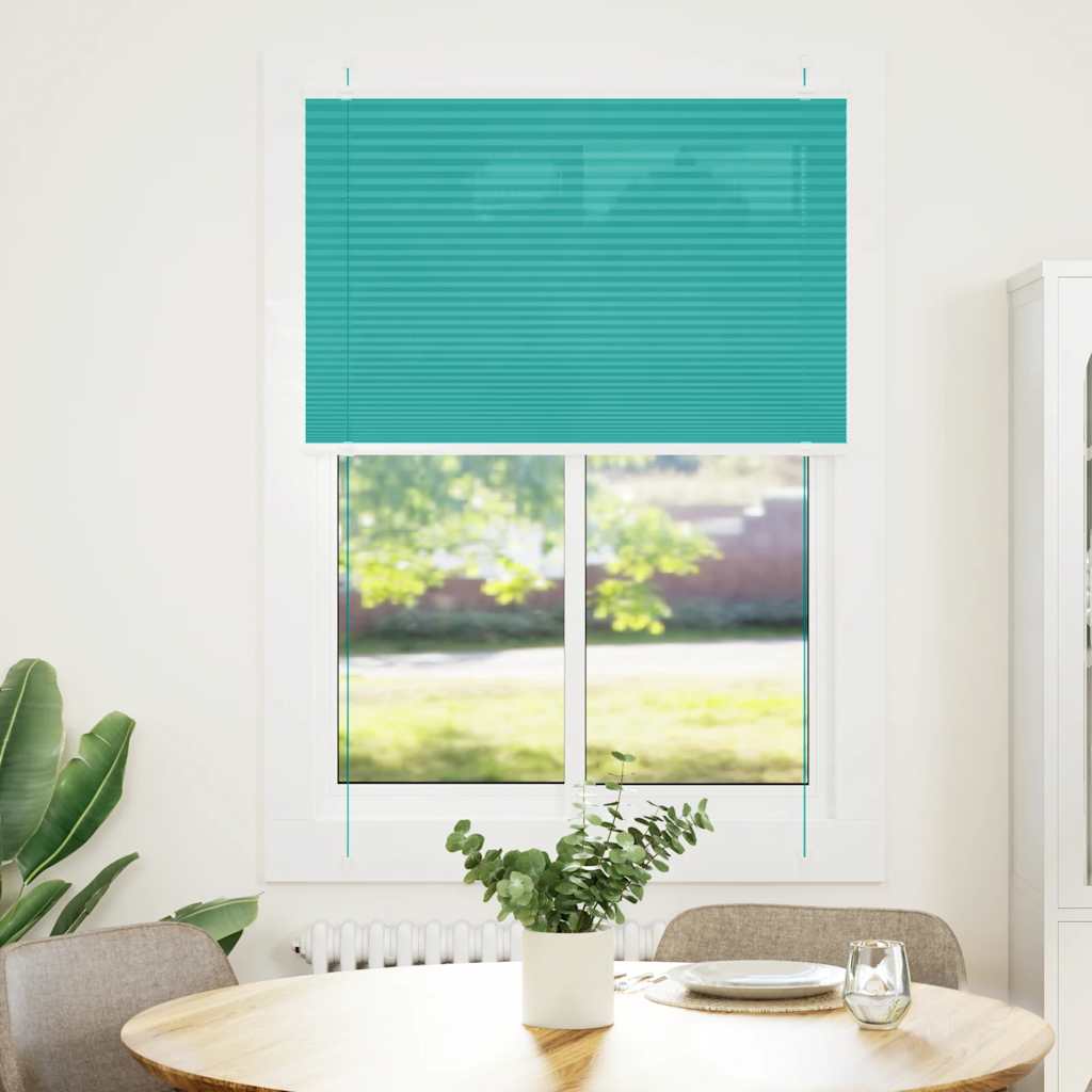 Plissé rolgordijn 85x100 cm stofbreedte 84,4 cm petrol groen