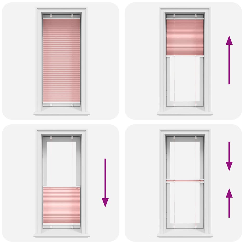 Plissé rolgordijn 60x100 cm stofbreedte 59,4 cm polyester roze