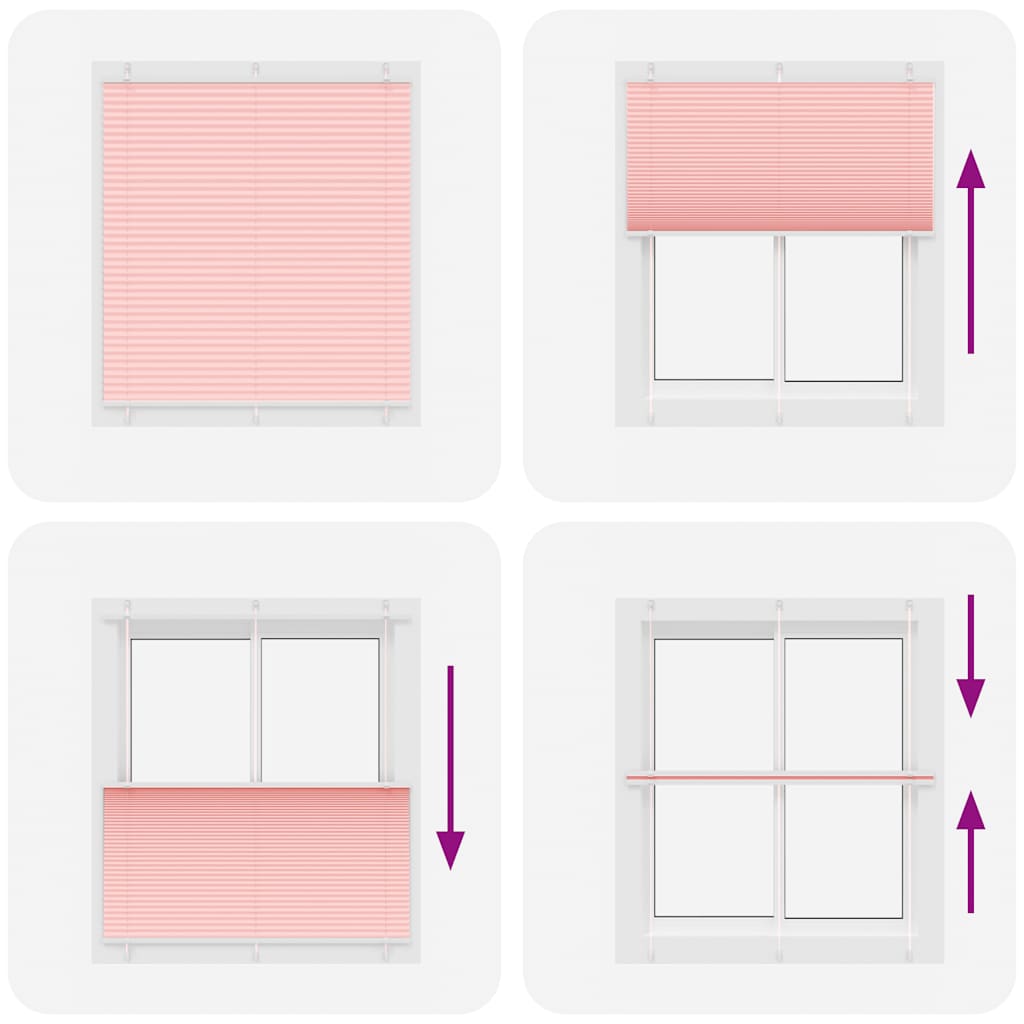 Plissé rolgordijn 120x150cm stofbreedte 119,4cm polyester roze