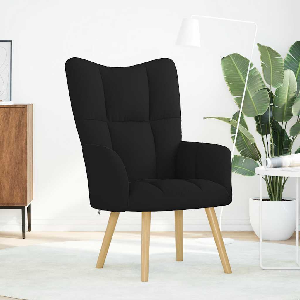 Relaxstoel stof zwart