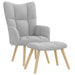 Relaxstoel met voetenbank stof wolk grijs