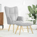 Relaxstoel met voetenbank stof wolk grijs