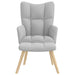 Relaxstoel met voetenbank stof wolk grijs
