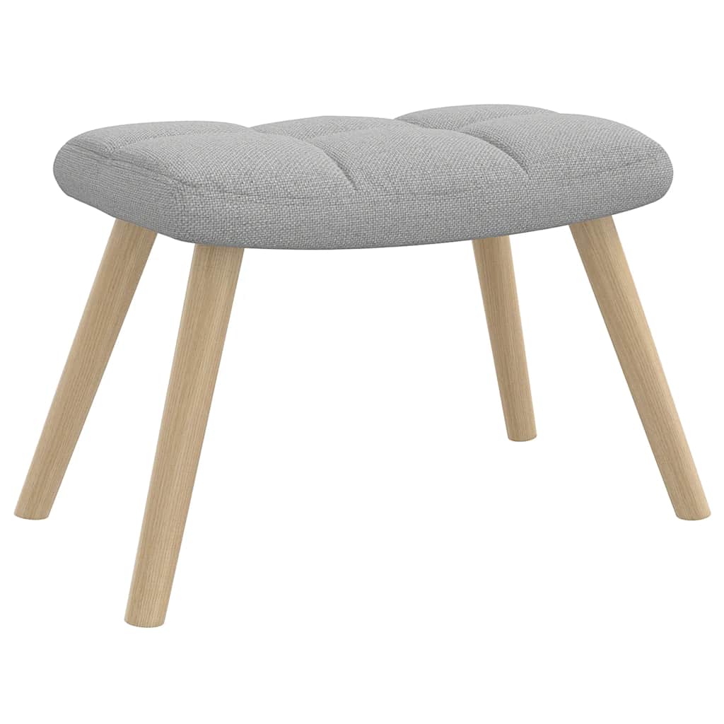 Relaxstoel met voetenbank stof wolk grijs