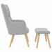 Relaxstoel met voetenbank stof wolk grijs
