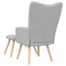 Relaxstoel met voetenbank stof wolk grijs