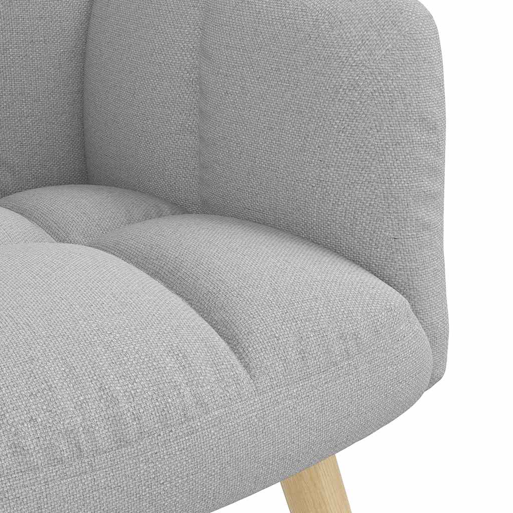 Relaxstoel met voetenbank stof wolk grijs