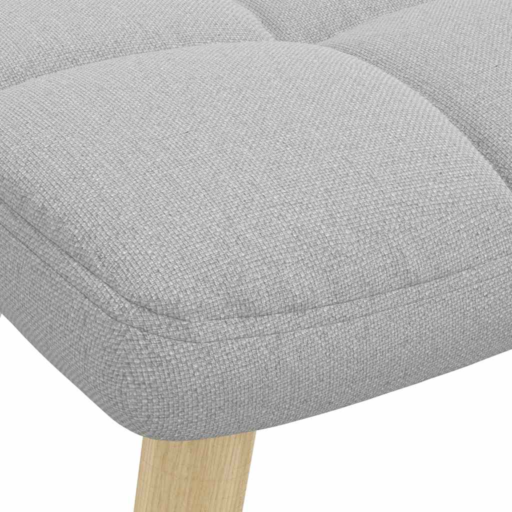 Relaxstoel met voetenbank stof wolk grijs