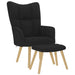 Relaxstoel met voetenbank stof zwart