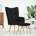 Relaxstoel met voetenbank stof zwart