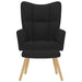 Relaxstoel met voetenbank stof zwart