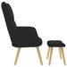 Relaxstoel met voetenbank stof zwart