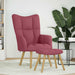 Relaxstoel met voetenbank stof wijnrood