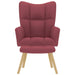 Relaxstoel met voetenbank stof wijnrood