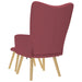 Relaxstoel met voetenbank stof wijnrood