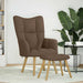 Relaxstoel met voetenbank stof bruin
