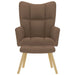 Relaxstoel met voetenbank stof bruin