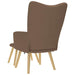Relaxstoel met voetenbank stof bruin
