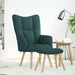 Relaxstoel met voetenbank stof donkergroen