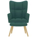 Relaxstoel met voetenbank stof donkergroen